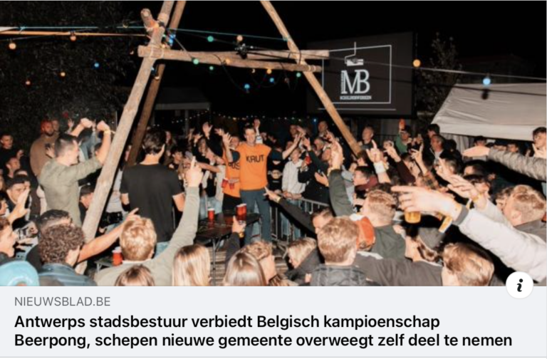 Antwerps stadsbestuur verbiedt Belgisch kampioenschap Beerpong, schepen nieuwe gemeente overweegt zelf deel te nemen
