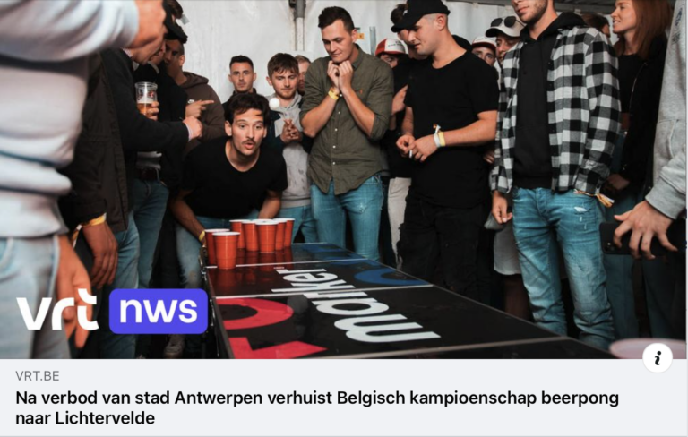 Na verbod van stad Antwerpen verhuist Belgisch kampioenschap beerpong naar Lichtervelde