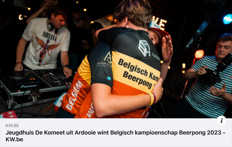 Jeugdhuis De komeet wint Belgisch Kampioenschap Beerpong - KW